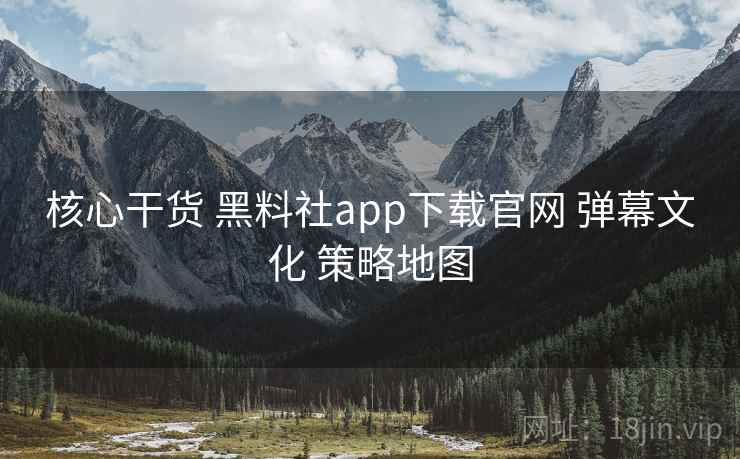 核心干货 黑料社app下载官网 弹幕文化 策略地图 第2张 核心干货 黑料社app下载官网 弹幕文化 策略地图 第2张