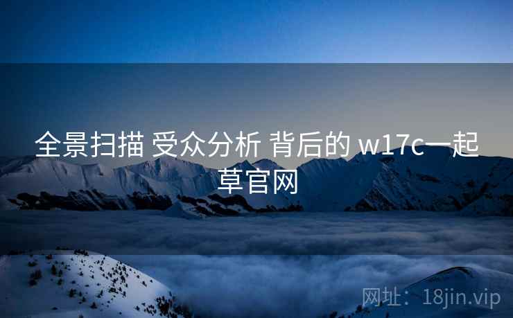 全景扫描 受众分析 背后的 w17c一起草官网 第2张 全景扫描 受众分析 背后的 w17c一起草官网 第2张